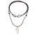 Collar colgante de plata esterlina - Collar con colgante de plata de ley ajustable en forma de aleta