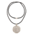 Collar colgante de plata esterlina - Collar con colgante redondo floral geométrico de plata de ley