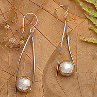 Sterling silver dangle earrings, 'Earth's Protector' - Sterling Silver Dangle Earrings in a High Polish Finish