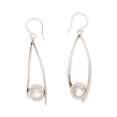 Sterling silver dangle earrings, 'Earth's Protector' - Sterling Silver Dangle Earrings in a High Polish Finish