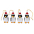 Adornos de madera, (juego de 4) - 4 adornos navideños de pingüinos de madera pintados a mano de Bali