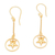 Gold-plated dangle earrings, 'Lucky Gala' - Star-Themed 18k Gold-Plated Dangle Earrings from Bali
