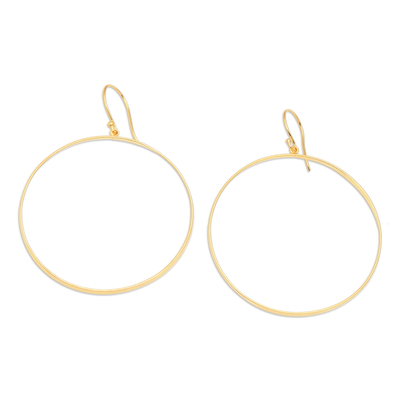 Gold-plated dangle earrings, 'Triumphal Infinity' - High Polished Round 18k Gold-Plated Dangle Earrings