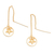Gold-plated threader earrings, 'Lucky Soiree' - Star-Themed 18k Gold-Plated Threader Earrings from Bali