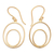 Gold-accented dangle earrings, 'Mount Agung' - Oval 18k Gold and Silver-Plated Brass Dangle Earrings