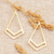 Gold-plated dangle earrings, 'Modern Victory' - High Polished Geometric 18k Gold-Plated Dangle Earrings