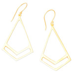 Gold-plated dangle earrings, 'Modern Victory' - High Polished Geometric 18k Gold-Plated Dangle Earrings