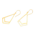 Gold-plated dangle earrings, 'Modern Victory' - High Polished Geometric 18k Gold-Plated Dangle Earrings