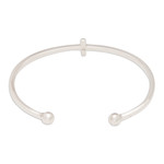 Sterling silver cuff bracelet, 'Modern Globe-Trotting' - High Polished Sterling Silver Cuff Bracelet from Bali