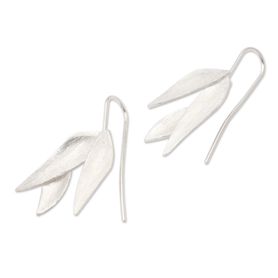 Tropfenohrringe aus Sterlingsilber - Minimalistische Ohrhänger aus Sterlingsilber in Form von Aloe Vera