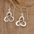 Sterling silver dangle earrings, 'Light of the Triquetra' - Triquetra-Shaped Sterling Silver Dangle Earrings from Bali