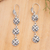 Sterling silver dangle earrings, 'Flower Heart' - Polished Floral Sterling Silver Dangle Earrings from Bali