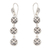 Sterling silver dangle earrings, 'Flower Heart' - Polished Floral Sterling Silver Dangle Earrings from Bali