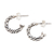 Sterling silver half-hoop earrings, 'This World' - Polished Sterling Silver Half-Hoop Earrings from Bali