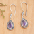 Amethyst dangle earrings, 'Gleam of Wisdom' - Faceted One-Carat Amethyst Dangle Earrings from Bali (image 2) thumbail