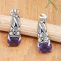 Amethyst drop earrings, 'Nature's Archs in Purple'