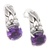 Amethyst drop earrings, 'Nature's Archs in Purple' - Floral and Leafy Faceted Two-Carat Amethyst Drop Earrings thumbail