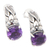 Amethyst drop earrings, 'Nature's Archs in Purple' - Floral and Leafy Faceted Two-Carat Amethyst Drop Earrings