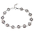 Sterling silver link bracelet, 'Flower Heart' - Polished Floral Sterling Silver Link Bracelet from Bali thumbail