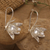 Cultured pearl drop earrings, 'Awakening Lotus' - Bridal Lotus-Shaped Drop Earrings with Silver-White Pearls