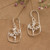 Sterling silver dangle earrings, 'Berry Blooms' - Tree-Themed Square Sterling Silver Dangle Earrings