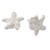 Aretes de plata de ley - Aretes con forma de estrella de mar de plata de ley texturizada de Bali