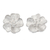 Aretes de plata de ley - Aretes con forma de flor de azalea nevada en plata de ley texturizada
