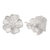 Aretes de plata de ley - Aretes con forma de flor de azalea nevada en plata de ley texturizada