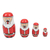 Recycled teak nesting dolls, 'Santa Matryoshka' (set of 4) - Set of 4 Hand-Painted Recycled Teak Santa Nesting Dolls