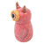 Recycled teak figurine, 'Pink Minion' - Hand-Painted Whimsical Pink Recycled Teak Ogre Figurine