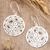 Sterling silver dangle earrings, 'Radiant Day' - Polished Round Floral Sterling Silver Dangle Earrings