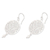 Cultured pearl dangle earrings, 'Pearly Summer' - Floral and Leafy Round Cultured Pearl Dangle Earrings