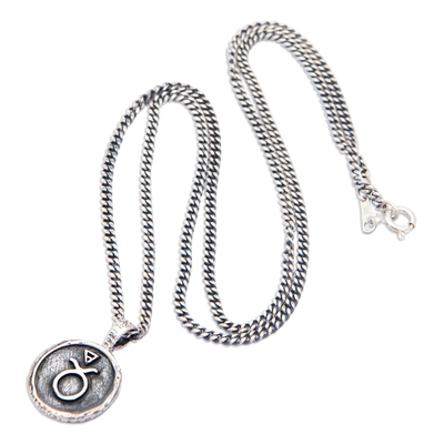 Collar colgante de plata esterlina - Collar de plata de ley con colgante del signo del zodíaco Tauro