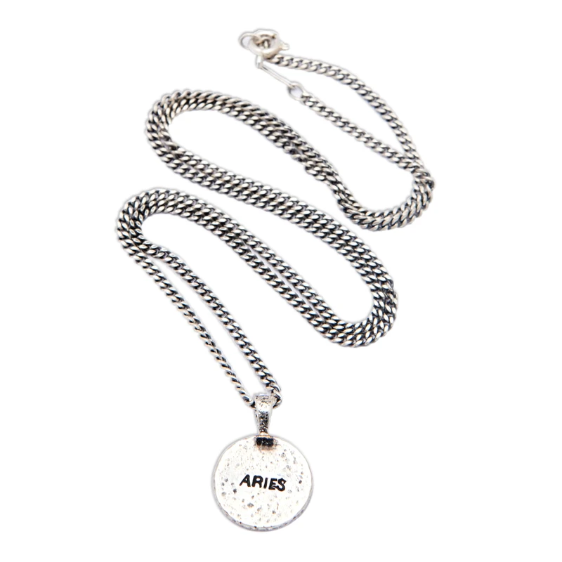 Sterling Silver Necklace with Aries Zodiac Sign Pendant - Aries Charm ...