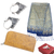 Curated gift set, 'Classic Style' - Silk Scarf Silver Earrings & Leather Wallet Curated Gift Set