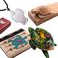 Set de regalo seleccionado - Set de regalo curado con temática de tortugas con 4 artículos de Bali