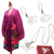 Curated gift set, 'Zen Lotus' - Curated Gift Set with Lotus Necklace Earrings and Short Robe