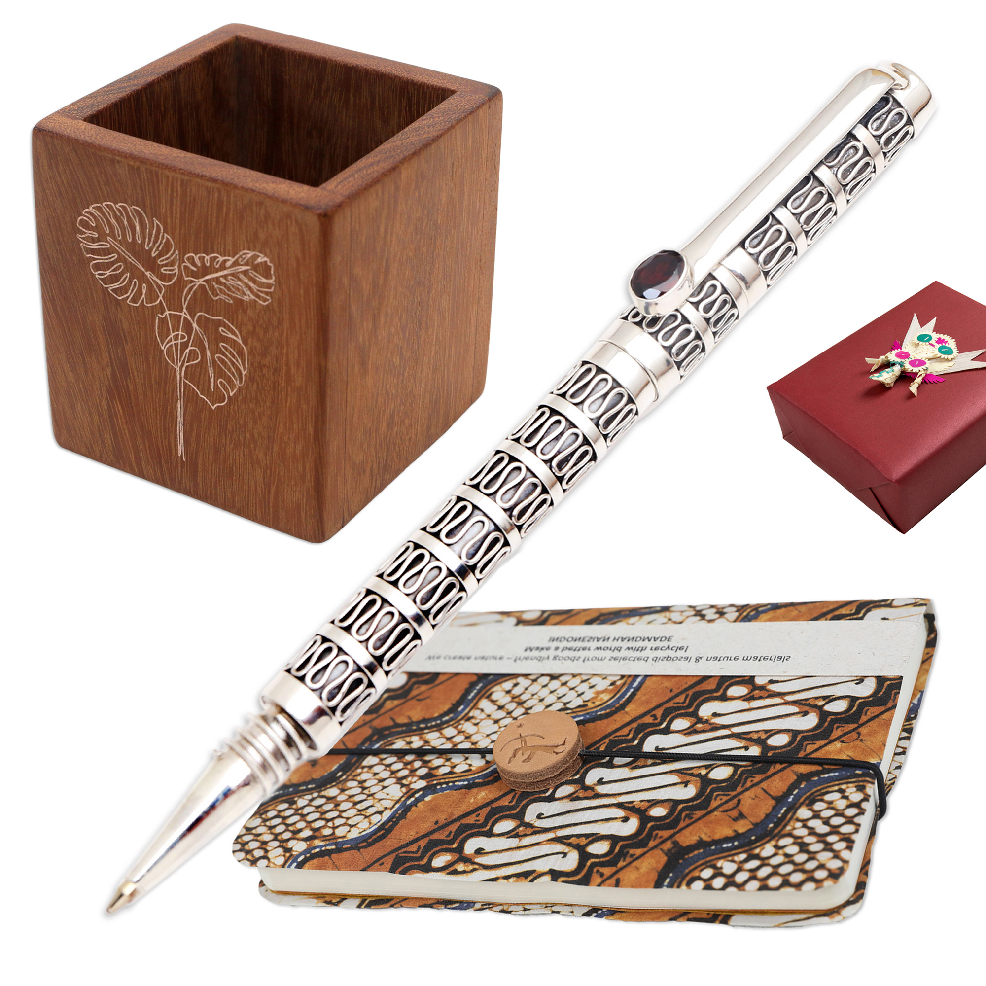 Writer's Custom Gift Set with Journal, Keychain, Pen & Box - Teals