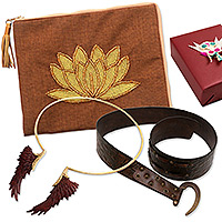 Curated gift set, 'Exotic Style' - Curated Gift Set with Coin Purse Belt and Collar Necklace