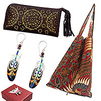 Set de regalo seleccionado, 'Boho Woman' - Set de regalo seleccionado con bolso de mano plegable y aretes