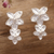 Sterling silver button earrings, 'Delightful Frangipani' - Sandblasted Sterling Silver Frangipani Button Earrings