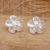 Sterling silver stud earrings, 'Fascinating Flora' - Textured Sterling Silver Hibiscus Flower Stud Earrings