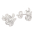 Sterling silver stud earrings, 'Fascinating Flora' - Textured Sterling Silver Hibiscus Flower Stud Earrings