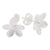 Sterling silver stud earrings, 'Jasmine Flair' - Polished Sandblasted Sterling Silver Floral Stud Earrings