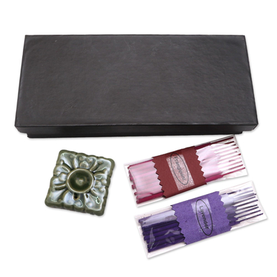 Curated gift set, 'Zen Zone' - 3-Item Curated Gift Set for Meditation and Yoga from Bali
