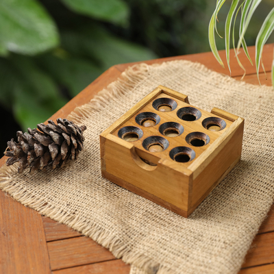 Curated gift set, 'Puzzle Time' - Curated Gift Set with 3 Hand-Carved Recycled Teak Puzzles