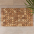 Estera de madera de teca - Alfombra geométrica hecha a mano de madera de teca marrón natural de Bali