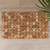 Teak wood mat, 'Forest's Cobblestone' - Handcrafted Geometric Natural Brown Teak Wood Mat from Bali