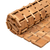 Teak wood mat, 'Forest's Cobblestone' - Handcrafted Geometric Natural Brown Teak Wood Mat from Bali