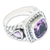 Amethyst multi-stone ring, 'Fantastic Purple' - Sterling Silver Cocktail Ring with 3 Amethyst Stones